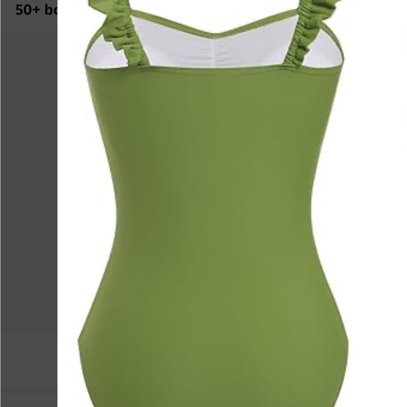 One Piece Ruffle Green Swimsuit - Picture 3 of 3